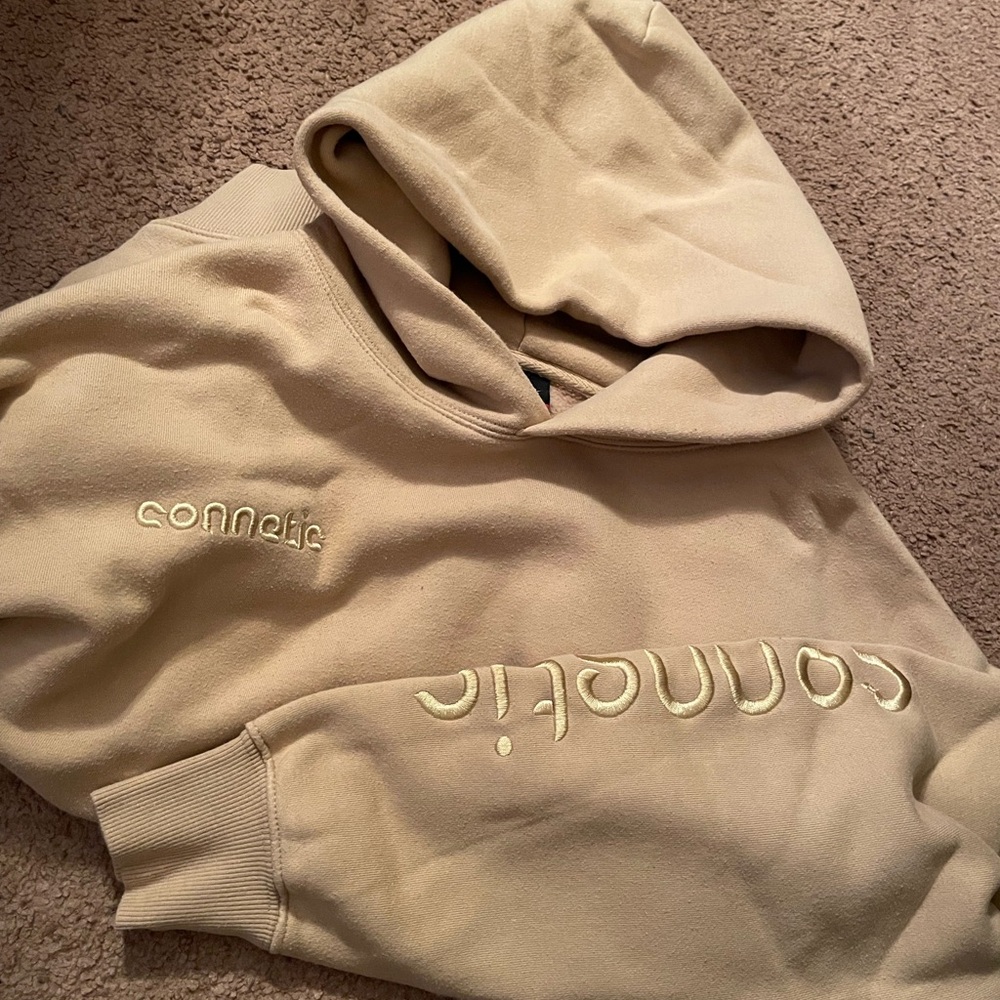 Connectic Tan Hoodie with Embroidered Logo